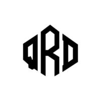 qrd letter logo-ontwerp met veelhoekvorm. qrd veelhoek en kubusvorm logo-ontwerp. qrd zeshoek vector logo sjabloon witte en zwarte kleuren. QRD-monogram, bedrijfs- en onroerendgoedlogo.