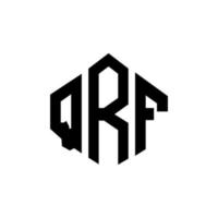 qrf-letterlogo-ontwerp met veelhoekvorm. qrf veelhoek en kubusvorm logo-ontwerp. qrf zeshoek vector logo sjabloon witte en zwarte kleuren. qrf-monogram, bedrijfs- en onroerendgoedlogo.