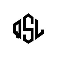 qsl-letterlogo-ontwerp met veelhoekvorm. qsl veelhoek en kubusvorm logo-ontwerp. qsl zeshoek vector logo sjabloon witte en zwarte kleuren. qsl-monogram, bedrijfs- en onroerendgoedlogo.