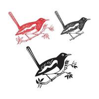 kleine vogel silhouet logo - lichte achtergrond vector design