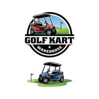 set van buggy - golfkar illustratie logo vector