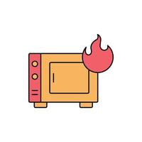 creatieve keuken elementen oven icoon vector