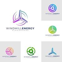 windmolen logo vector ontwerpsjabloon, windmolen logo concepten illustratie.