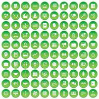 100 zakenmensen pictogrammen instellen groene cirkel vector