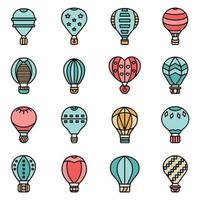 luchtballon iconen vector plat