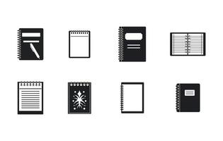 notebook pictogrammenset, eenvoudige stijl vector