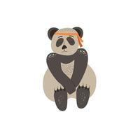 schattige panda in Scandinavische stijl. hand tekenen vectorillustratie. vector