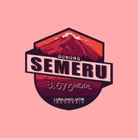 berg vector logo. de berg afkomstig uit indonesië lumajang heet mount semeru met een hoogte van 3.676 meter.