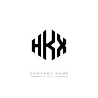 hkx letter logo-ontwerp met veelhoekvorm. hkx veelhoek en kubusvorm logo-ontwerp. hkx zeshoek vector logo sjabloon witte en zwarte kleuren. hkx-monogram, bedrijfs- en onroerendgoedlogo.