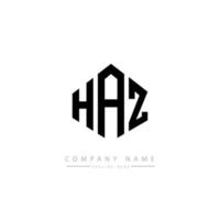 haz letter logo-ontwerp met veelhoekvorm. haz veelhoek en kubusvorm logo-ontwerp. haz zeshoek vector logo sjabloon witte en zwarte kleuren. haz monogram, business en onroerend goed logo.