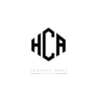 hca letter logo-ontwerp met veelhoekvorm. hca veelhoek en kubusvorm logo-ontwerp. hca zeshoek vector logo sjabloon witte en zwarte kleuren. hca-monogram, bedrijfs- en onroerendgoedlogo.