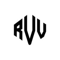 rvv letter logo-ontwerp met veelhoekvorm. rvv veelhoek en kubusvorm logo-ontwerp. rvv zeshoek vector logo sjabloon witte en zwarte kleuren. rvv-monogram, bedrijfs- en onroerendgoedlogo.