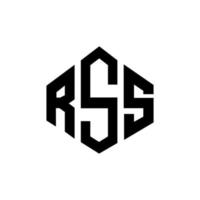 RSS-letterlogo-ontwerp met veelhoekvorm. rss veelhoek en kubusvorm logo-ontwerp. RSS zeshoek vector logo sjabloon witte en zwarte kleuren. RSS-monogram, bedrijfs- en onroerend goed-logo.