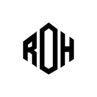 roh letter logo-ontwerp met veelhoekvorm. roh veelhoek en kubusvorm logo-ontwerp. roh zeshoek vector logo sjabloon witte en zwarte kleuren. roh monogram, business en onroerend goed logo.