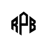 rpb-letterlogo-ontwerp met veelhoekvorm. rpb veelhoek en kubusvorm logo-ontwerp. rpb zeshoek vector logo sjabloon witte en zwarte kleuren. rpb-monogram, bedrijfs- en onroerendgoedlogo.