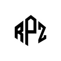 rpz letter logo-ontwerp met veelhoekvorm. rpz veelhoek en kubusvorm logo-ontwerp. rpz zeshoek vector logo sjabloon witte en zwarte kleuren. rpz-monogram, bedrijfs- en onroerendgoedlogo.