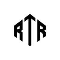 rtr letter logo-ontwerp met veelhoekvorm. rtr veelhoek en kubusvorm logo-ontwerp. rtr zeshoek vector logo sjabloon witte en zwarte kleuren. rtr-monogram, bedrijfs- en onroerendgoedlogo.