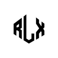 rlx letter logo-ontwerp met veelhoekvorm. rlx veelhoek en kubusvorm logo-ontwerp. rlx zeshoek vector logo sjabloon witte en zwarte kleuren. rlx monogram, bedrijfs- en onroerend goed logo.