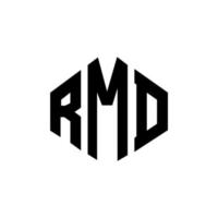 rmd letter logo-ontwerp met veelhoekvorm. rmd veelhoek en kubusvorm logo-ontwerp. rmd zeshoek vector logo sjabloon witte en zwarte kleuren. rmd-monogram, bedrijfs- en onroerendgoedlogo.