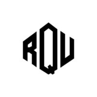 rqu letter logo-ontwerp met veelhoekvorm. rqu veelhoek en kubusvorm logo-ontwerp. rqu zeshoek vector logo sjabloon witte en zwarte kleuren. rqu monogram, business en onroerend goed logo.