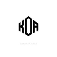 kda letter logo-ontwerp met veelhoekvorm. kda veelhoek en kubusvorm logo-ontwerp. kda zeshoek vector logo sjabloon witte en zwarte kleuren. kda-monogram, bedrijfs- en onroerendgoedlogo.