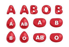 bloedgroeptype in variatieontwerp en lettertype vector