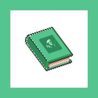 pixelart 8-bits vaardigheidsboeken met windelementvector vector