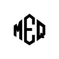 meq letter logo-ontwerp met veelhoekvorm. meq veelhoek en kubusvorm logo-ontwerp. meq zeshoek vector logo sjabloon witte en zwarte kleuren. meq-monogram, bedrijfs- en onroerendgoedlogo.