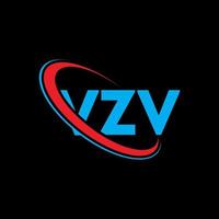 vzv-logo. vzv brief. vzv brief logo ontwerp. initialen vzv logo gekoppeld aan cirkel en monogram logo in hoofdletters. vzv typografie voor technologie, business en onroerend goed merk. vector