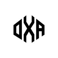 oxa letter logo-ontwerp met veelhoekvorm. oxa veelhoek en kubusvorm logo-ontwerp. Oxa zeshoek vector logo sjabloon witte en zwarte kleuren. oxa-monogram, bedrijfs- en onroerendgoedlogo.