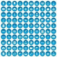 100 werkpictogrammen blauw ingesteld vector