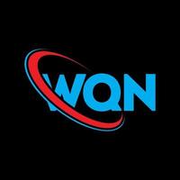 wqn-logo. wqn brief. wqn brief logo ontwerp. initialen wqn logo gekoppeld aan cirkel en monogram logo in hoofdletters. wqn typografie voor technologie, zaken en onroerend goed merk. vector