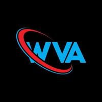 wva-logo. wva brief. wva brief logo ontwerp. initialen wva-logo gekoppeld aan cirkel en monogram-logo in hoofdletters. wva typografie voor technologie, business en onroerend goed merk. vector