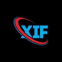 xif-logo. xif brief. xif brief logo ontwerp. initialen xif logo gekoppeld aan cirkel en hoofdletter monogram logo. xif typografie voor technologie, zaken en onroerend goed merk. vector