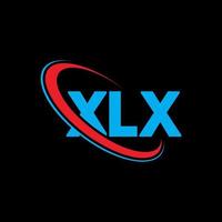 xlx-logo. xlx brief. xlx brief logo ontwerp. initialen xlx logo gekoppeld aan cirkel en hoofdletter monogram logo. xlx typografie voor technologie, zaken en onroerend goed merk. vector