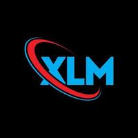 xlm-logo. xlm brief. xlm brief logo ontwerp. initialen xlm-logo gekoppeld aan cirkel en monogram-logo in hoofdletters. xlm-typografie voor technologie, zaken en onroerend goed merk. vector