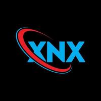 xnx-logo. xnx brief. xnx brief logo ontwerp. initialen xnx-logo gekoppeld aan cirkel en monogram-logo in hoofdletters. xnx typografie voor technologie, zaken en onroerend goed merk. vector