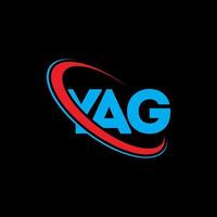jaag-logo. jaa brief. yag brief logo ontwerp. initialen yag-logo gekoppeld aan cirkel en monogram-logo in hoofdletters. yag typografie voor technologie, zaken en onroerend goed merk. vector