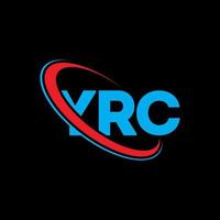 yrc-logo. jr brief. yrc brief logo ontwerp. initialen yrc-logo gekoppeld aan cirkel en monogram-logo in hoofdletters. yrc typografie voor technologie, zaken en onroerend goed merk. vector