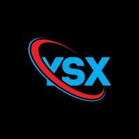 ysx-logo. ysx brief. ysx brief logo ontwerp. initialen ysx-logo gekoppeld aan cirkel en monogram-logo in hoofdletters. ysx typografie voor technologie, zaken en onroerend goed merk. vector