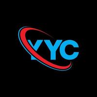 yyc-logo. yyc brief. yyc brief logo ontwerp. initialen yyc-logo gekoppeld aan cirkel en monogram-logo in hoofdletters. yyc typografie voor technologie, zaken en onroerend goed merk. vector