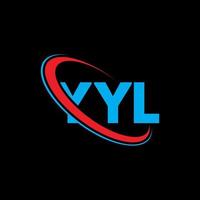 yyl-logo. jl brief. yyl brief logo ontwerp. initialen yyl logo gekoppeld aan cirkel en hoofdletter monogram logo. yyl typografie voor technologie, zaken en onroerend goed merk. vector