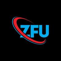 zfu-logo. zfu brief. zfu brief logo ontwerp. initialen zfu logo gekoppeld aan cirkel en hoofdletter monogram logo. zfu typografie voor technologie, zaken en onroerend goed merk. vector