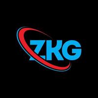 zkg-logo. zkg brief. zkg brief logo ontwerp. initialen zkg logo gekoppeld aan cirkel en monogram logo in hoofdletters. zkg typografie voor technologie, zaken en onroerend goed merk. vector