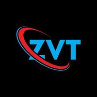 zvt-logo. zv brief. zvt brief logo ontwerp. initialen zvt logo gekoppeld aan cirkel en hoofdletter monogram logo. zvt typografie voor technologie, zaken en onroerend goed merk. vector