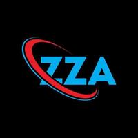 zza-logo. za brief. zza brief logo ontwerp. initialen zza-logo gekoppeld aan cirkel en monogram-logo in hoofdletters. zza typografie voor technologie, zaken en onroerend goed merk. vector