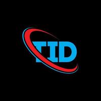 tid-logo. tij brief. tid brief logo ontwerp. initialen tid-logo gekoppeld aan cirkel en monogram-logo in hoofdletters. tid typografie voor technologie, zaken en onroerend goed merk. vector