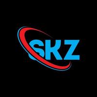 skz-logo. skz brief. skz brief logo ontwerp. initialen skz logo gekoppeld aan cirkel en hoofdletter monogram logo. skz typografie voor technologie, zaken en onroerend goed merk. vector