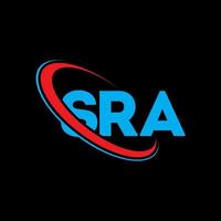 sra-logo. sra brief. sra brief logo ontwerp. initialen sra-logo gekoppeld aan cirkel en monogram-logo in hoofdletters. sra typografie voor technologie, zaken en onroerend goed merk. vector