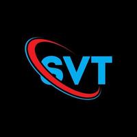 svt-logo. svt brief. svt brief logo ontwerp. initialen svt-logo gekoppeld aan cirkel en monogram-logo in hoofdletters. svt-typografie voor technologie, zaken en onroerend goed merk. vector